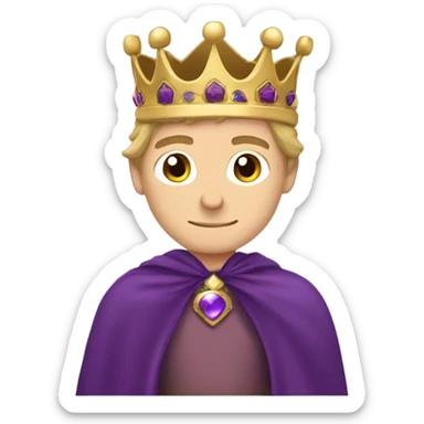 Caucasian prince with a purple cape and a crown sticker