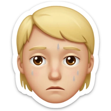 sad emoji with pimples sticker