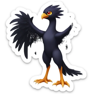 Fantasy legendary godly dark bird shadow-type-Phoenix Fakemon full body sticker