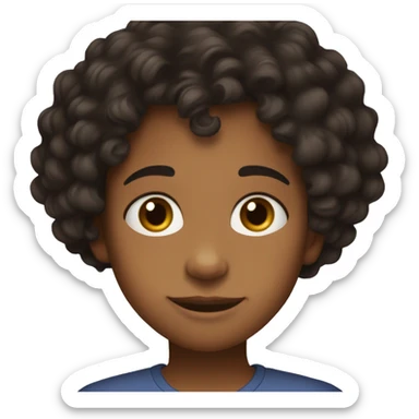 “Draw me with my 4-year-old son. I’m a Colombian woman with long wavy black hair and hazel eyes. My son, mixed French, Congolese, and Colombian, has slightly darker skin, curly hair on top, short sides, and black eyes.” sticker