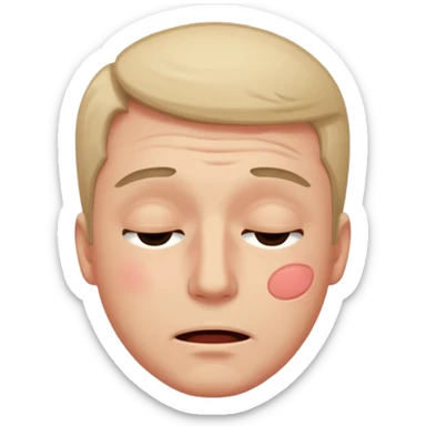 normal blushing emoji man closing eyes in embarrassment sticker