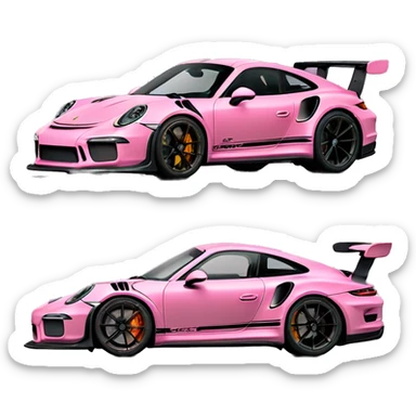 Porche 911 GT3rs pink sticker