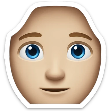 White Man with Blue Eyes, Long Brown Hair, and Freckles sticker