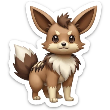  Eevee-Zigzagoon-Furret-Rockruff-Hybrid (Full body) sticker