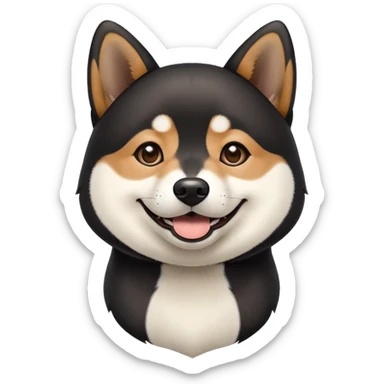 cute black Shiba Inu dog with happy expression sticker