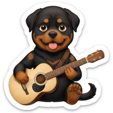 Rottweiler smoking weed and playing guitar  sticker