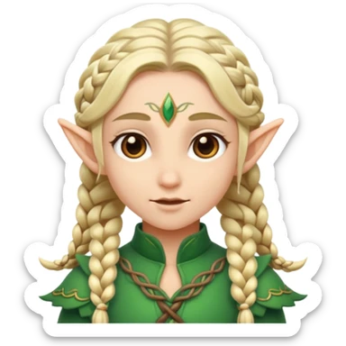 elves with braided hair sticker