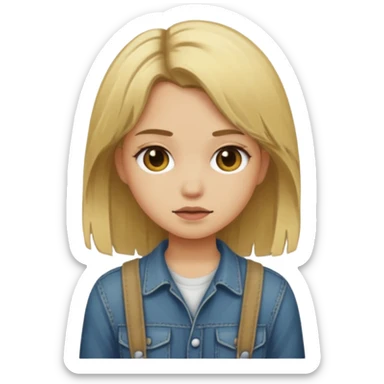 grunge girl with dirty blonde hair sticker