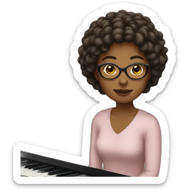 Woman-play-piano sticker