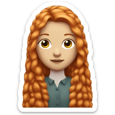 ginger girl with long lashes and straight hair sticker