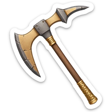 ancient Egyptian pickaxe wood and stone symmetric sticker