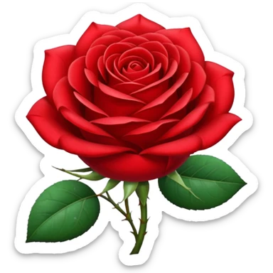 Red rose with diamond texture sticker