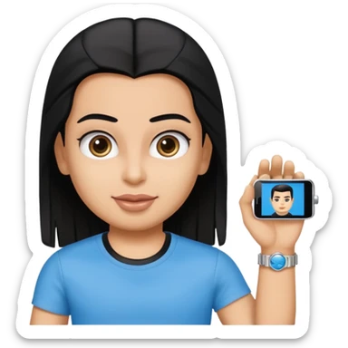 driving license with the photo of ipretty bratz emoji of salman khan wearing a black tee, silver- blue bracelet, black hair sticker