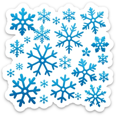 Falling snowflakes, felt texture, scrapbooking sticker