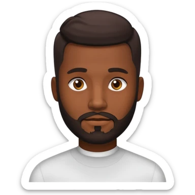 Dark brown skin man with a light beard and a fade haircut with dark brown eyes sticker