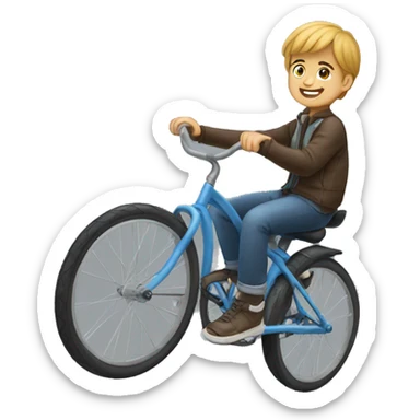 A kid named Liam riding a bike sticker
