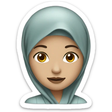 doctor with hijab white skin sticker