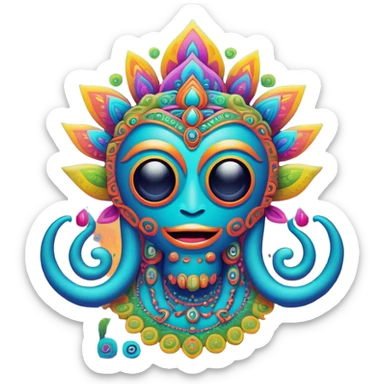 Psychedelic Goa trance funny jumpy crazy sticker