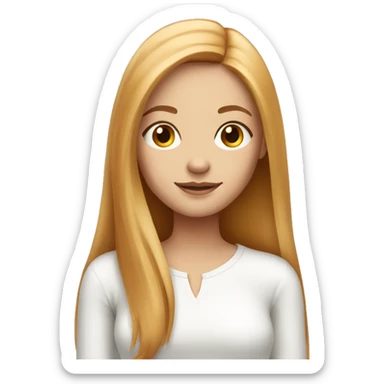 Beautiful girl with long straight strawberry blond hair sticker