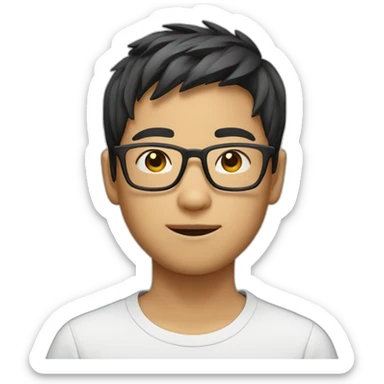 asian boy in specs sticker
