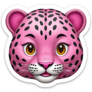 Emoji leopardo rosa cuerpo entero de lado y más realista de cuerpo completo sticker