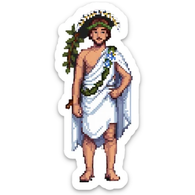 Greek person with toga and laurel wreath sticker