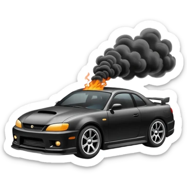 drifting car with smoke sticker