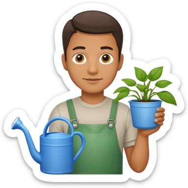 man with watering pot sticker