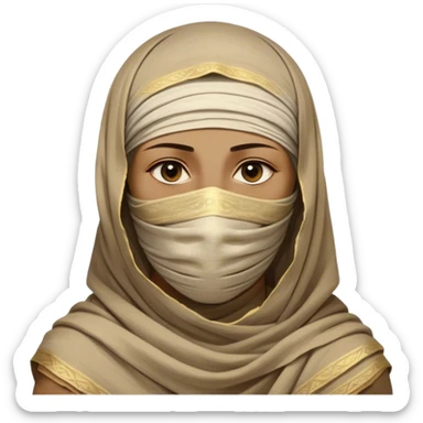 Regal and timeless, fully wrapped in meticulously aged bandages, even its face veiled in layers of ancient cloth with only faint glimpses of deep, solemn eyes peering through, adorned with faded gold accents, exuding an air of forgotten majesty and solemn duty, highly detailed, softly glowing, evoking the dignified mystery of an eternal guardian watching over lost secrets! sticker