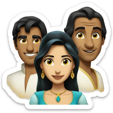 Aladdin, Jasmine and the genio  sticker