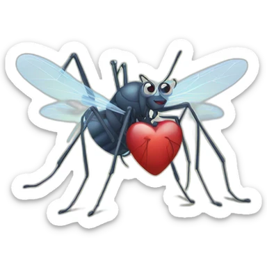 Love with mosquito  sticker