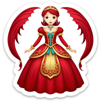 Fairy Tale Costume including red and other colors sticker