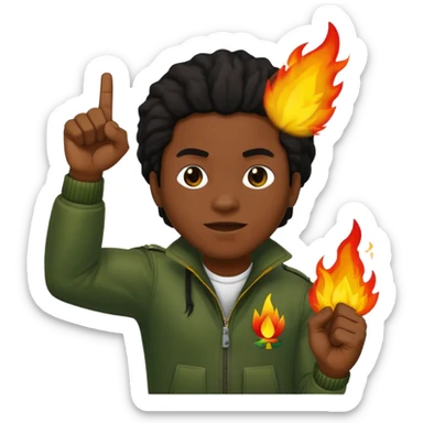 Emoji sticker of reggae vibes and frequency that says Big Up Anthony B! in bold reggae font 💥🔥✊🏾 sticker