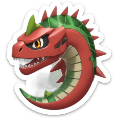 primal groudon with a rayquaza on his neck sticker