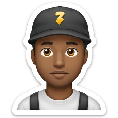 Black rapper cap sticker