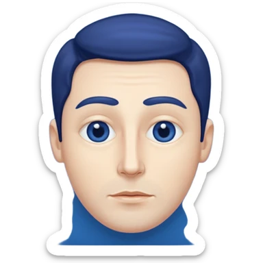 a man with deep blue almond eyes and hollow cheeks sticker