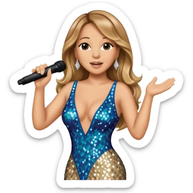mariah carey is singing with mirco and twinkle dresss sticker
