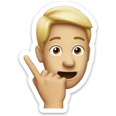 person going "shh" with their finger and is excited sticker