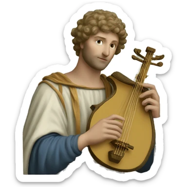 Petrarch holds a lyre in his hand sticker