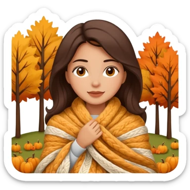 Cozy Latina in blanket for fall sticker