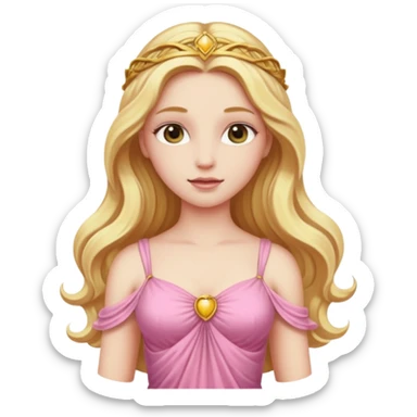 Venus, Love Goddess from Rome Mythology with long golden blonde hair, pink outfit sticker