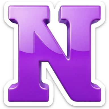 purple capital letter N alphabet sticker