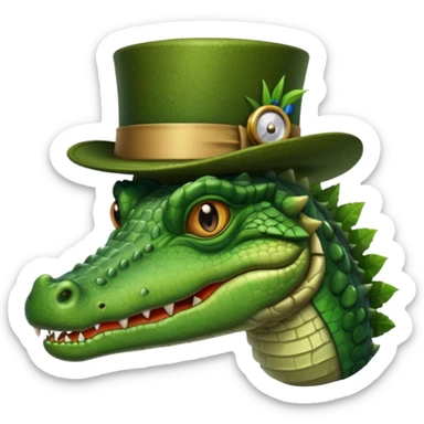 Crocodile with a top hat and monocle sticker