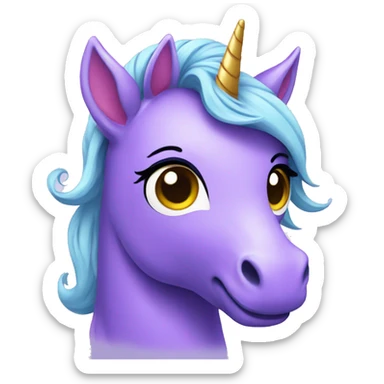 cute purple unicorn sticker