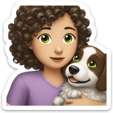 girl-with-brown-eyes-and-brown-hair-and-a-boy-with-short-black-hair-and-green-eyes-hugs-curly-black-and-white-dog sticker