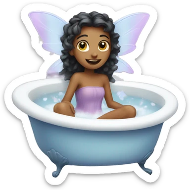 Fairy in a bath tub sticker
