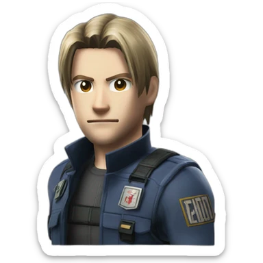 resident evil 2 leon kennedy headshot sticker