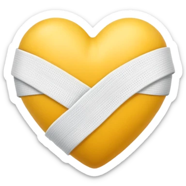 yellow heart with a bandage sticker