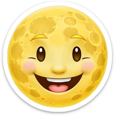 Smiling moon sticker