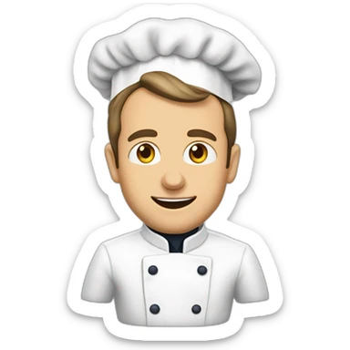 Emmanuel Macron en chef de cuisine  sticker
